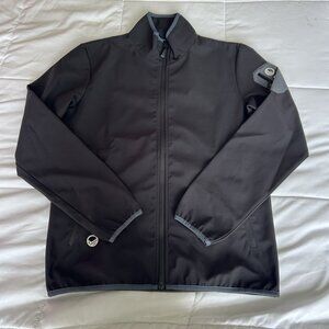 HALTI Sweatshirt Jacket Mens Small Lined Zipped Pockets Black Collared